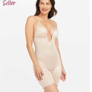 Suit Your Fancy Plunge Low-Back Mid-Thigh Bodysuit